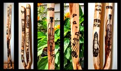 Hand Carved, Custom, Hiking Sticks, Walking Stick 4 small