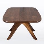 Rectangular Coffee Table, Midcentury Modern In Solid Walnut "Kapok" 2 small