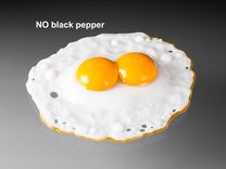 Hand Blown Glass Sunny-Side-Up Fried Egg, Double-Yolk 1 small