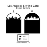 Decorative Los Angeles Skyline Gate - Handmade - California - Entry Gate - Artistic Steel Panel 2 small