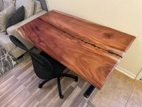 Height Adjustable African Mahogany Desk 7 small