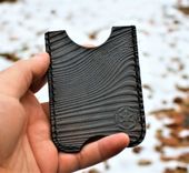 Handmade Leather Minimalist Wallet Minus Gray The Mandalorian Beskar Steel Bar 1 small