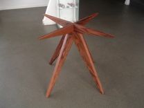 48 Inch Diameter Solid Walnut (60s?) Modern Dining Table 3 small