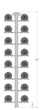 (Floor To Wall / Pillar Series) Double Bottle Cork Facing Wine Display 3 small