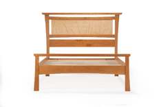 Bed Frame King Size, Headboard, Scandinavian, Danish, Shaker, Cherry, Curly Maple, Inlay, Curves 2 small