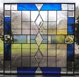 Stained Glass and Bevels Entryway Window - Diamond Blue 2 small