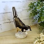 Courtly Songbird Figurine Checked Bird Decor 4 small