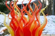 Outdoor Glass Garden Sculptures' | Glass Art - Internally Lit 5 small