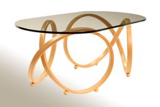 Modern, Oval Glass Top Alder Or Mahagany Infinity Accent Coffee Table 1 small