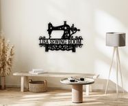Sewing Machine Seamstress Gift Metal Wall Sign - Quilter Craft Room Decor 3 small