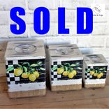 Vintage Lemon Canister Set Lemon Buffalo Check Canister Set 1 small