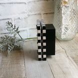 Hand Painted Checks Picture Frame Clock Whimsical Check Decor Buffalo Check 3 small
