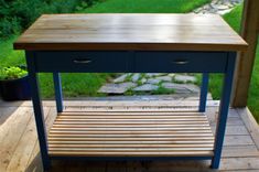 Kitchen Island Butcher Block 2 small