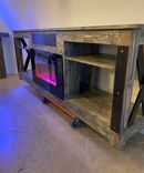 Farmhouse Style Tv Media Center With Electric Chimney 5 small