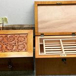 Humidor Hand Tooled Leather Top - Buy Now 2 small