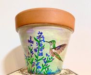 Flower Pots, Custom, Hand Painted, Eighth Anniversary, Pottery Anniversary, Pottery 5 small