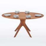 Oval Dining Table With Mid Century Modern Pedestal Base In Solid Cherry "Kapok" 5 small