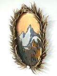 Metal Moose Scene With Antler Frame 2 small