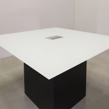 Square Shape Custom Conference Table, Tempered Glass Top - Omaha Meeting Table 5 small