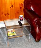 Acrylic Waterfall Edge Side/End Table With Shelf.  Hand Crafted, Custom Made 6 small