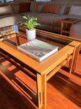 Red Oak  Coffee Table, Glass top coffee table 1 small