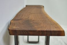 Live Edge Narrow Desk, Modern Small Desk, Desk With Metal Legs, Skinny Desk, Thin Desk 4 small