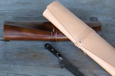 Italian Leather Knife Roll 4 small