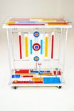 Custom Eclectic Glass Metal Acrylic Contemporary Glass Rack Wine Bar Cart 4 small