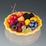 Realistic Lead Crystal Pastry Shell with Hand Blown Glass Berries 1 small