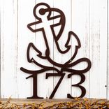 Nautical Metal House Numbers Sign with Boat Anchor 1 small