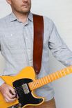 Hand-Stained Italian Leather Guitar Strap 2 small