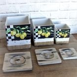 Vintage Lemon Canister Set Lemon Buffalo Check Canister Set 2 small