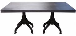 Zander, Industrial Metal Double Pedestal Dining Table 3 small