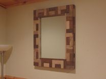 Wormy Chestnut Tiled Sofa Table With Wooden Hair Pin Legs 2 small