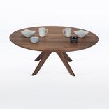 Round Coffee Table In Walnut "Kapok" 4 small