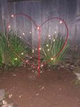 Wine Barrel Heart Yard Sculpture With Fairy Lights 4 small