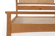 Bed Frame King Size, Headboard, Scandinavian, Danish, Shaker, Cherry, Curly Maple, Inlay, Curves 5 small