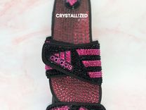 Custom Crystallized Adidas Slides Flip Flops Flats Shoes Summer Bling European Crystals Bedazzled 2 small