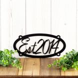 Personalized Family Established Metal Sign, Script Est Year Steel Plaque, Lake Cabin Establish Date Wall Decor, Custom Anniversary Gift 1 small