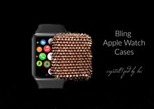Crystallized Apple Watch Cover Tech Bling Genuine European Crystals Bedazzled Rose Gold 1 small