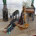 Safari Bead Tassel African Decor Bead Garland Animal Beads Tassle Tribal Decor 1 small