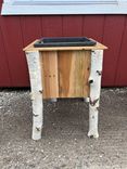 Rustic White Birch Flower Planter Box. 2 small