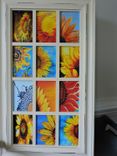 Sunflower Theme Decoupage Glass Panel Wall Hanging 3 small