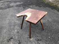 Midcentury Live Edge Walnut Side Table 5 small