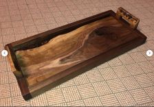 Butcher Block Rustic Cutting Board Made From Teak And Black Walnut 1 small