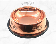 Crystallized Rose Gold Dog Bowl Paw Prints Genuine European Crystals Bedazzled 1 small
