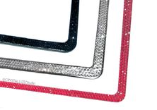 Crystallized Bling Slim License Plate Frame Genuine European Crystals Bedazzled 3 small