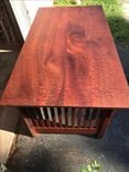 Figured Sapele Top Mission Style Writing Desk 2 small