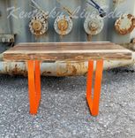 Orange And Chocolate Coffee Table- Live Edge Coffee Table- Modern Coffee Table- Bright Orange 5 small
