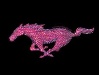 Pink Ford Mustang Pony Emblem Genuine European Crystals Crystallized Car Bling Bedazzled 1 small